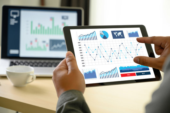 Business Man Work Chart Schedule Or Planning Financial Report Data Methodology