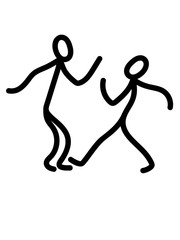 2 tanzende strichmännchen freunde paar pärchen liebe party musik tanzen feiern club disko moves spaß team crew truppe bewegen cool clipart design