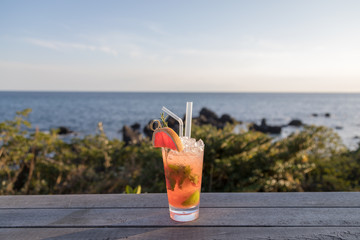 tropical cocktail on the beach