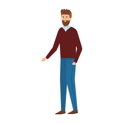 young man with beard avatar character