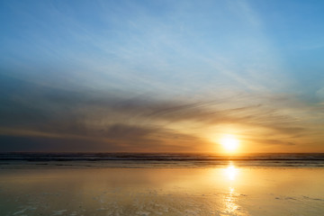 Fototapeta na wymiar March Sunset Pacific Ocean