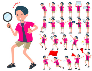 flat type pink shirt man_Action