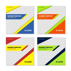 Social Media Post Template Banner Design Vector