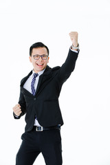 young man on isolated white background