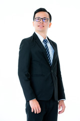 Young man on isolated white background