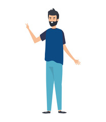 young man with beard avatar character