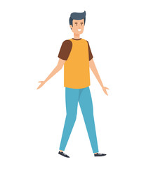 young and casual man character