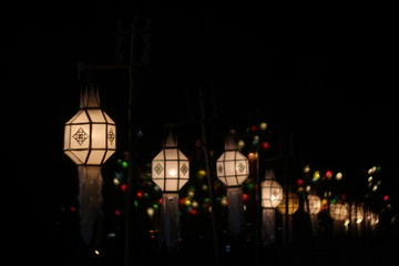 red lantern at night