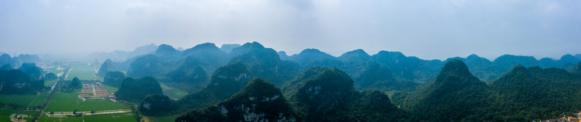 aerial drone photo - Mountains of northern Vietnam.  Asia