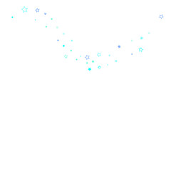 Blue, cyan, turquoise glitter stars confetti