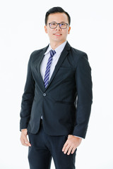 Young man on isolated white background