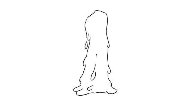 2d Animation drawing of grime art style countdown from ten to zero with grimey gooey number melting on white and green screen with alpha matte in HD high definition.
