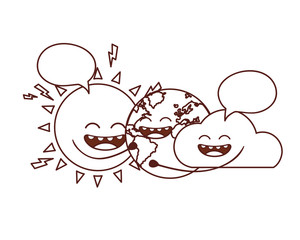 planet earth kawaii isolated icon