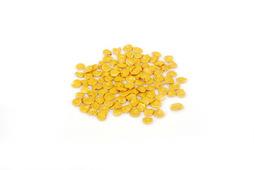 Eggplant seeds on white background.