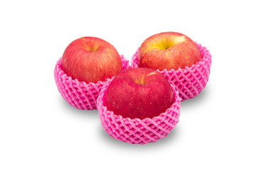 Fresh red apple isolated on  the white background. With clipping path.