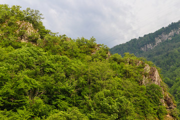 Fototapeta na wymiar View on the Caucasus mountains in Georgia