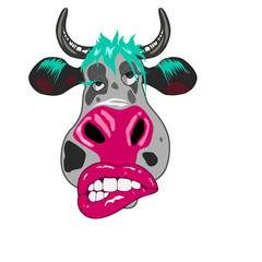 cow face vector graphic clipart