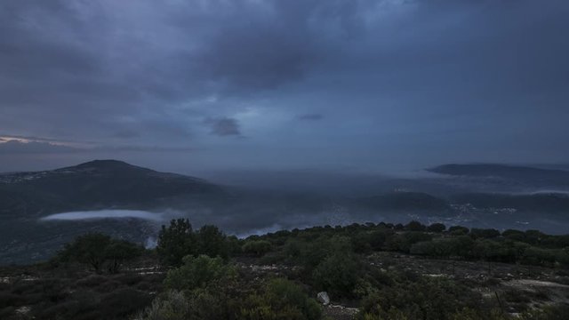 Kamon Mountain, Galilee, Israel Night to Day Time-Lapse
