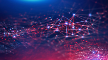 Geometric landscape and Futuristic digital blockchain fintech technology.