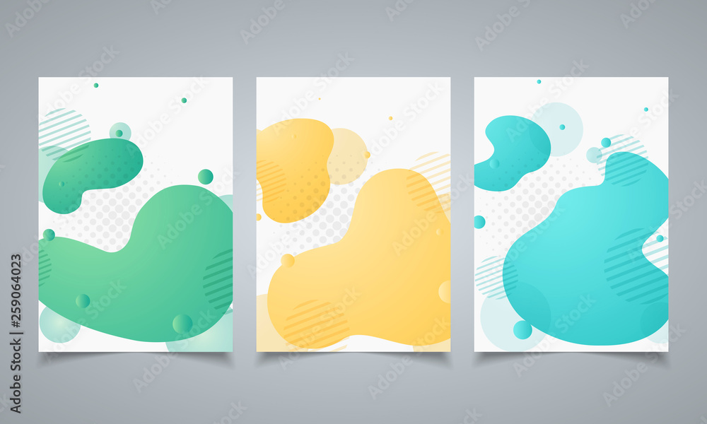 Poster abstract modern design geometric shape of elements brochure template. dynamical colored forms patter