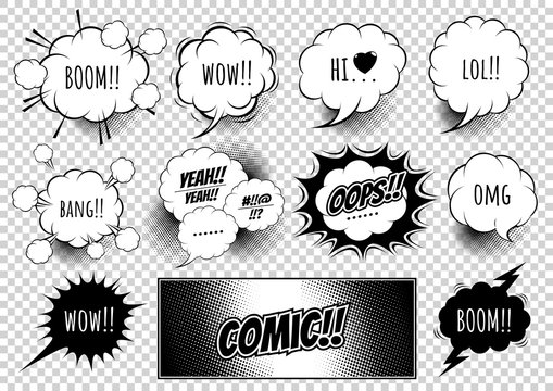 Comic Style, pop art speech bubbles, Vector illustration, you can place relevant content on the area.