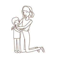 woman with son avatar character