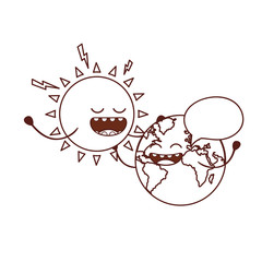 planet earth kawaii isolated icon