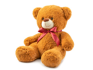 Toy teddy bear isolated on white background
