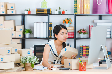 young Asian business lady at office