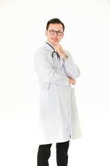 Asian doctor on isolated white background