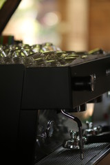 closeup of an old sewing machine