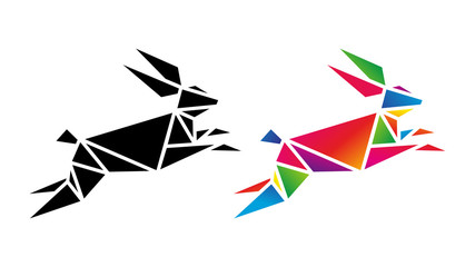 Zając low poly. Logo wektor © Rzoog