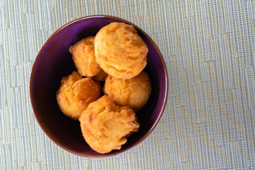 Nigerian Deep fried buns served in a bowl