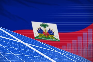 Fototapeta na wymiar Haiti solar energy power digital graph concept - green natural energy industrial illustration. 3D Illustration