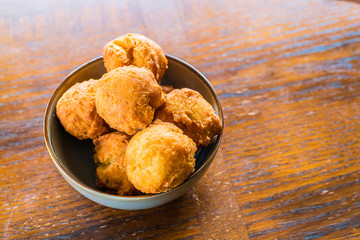 Nigerian Deep fried buns served in a bowl