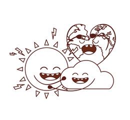 planet earth kawaii isolated icon