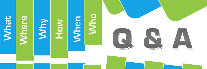 Q And A - Questions And Answers Green Blue Abstract Shapes Horizontal 