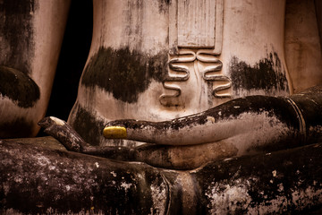 hand of ancient buddha image