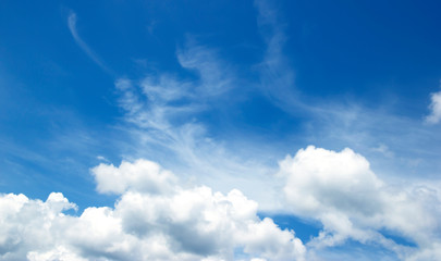 Naklejka na ściany i meble Blue sky white clouds