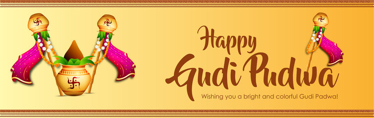 Obraz premium Festival Of Gudi Padwa Marathi New Year