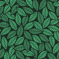 Naklejka na ściany i meble Herbal Leaf Pattern Seamless