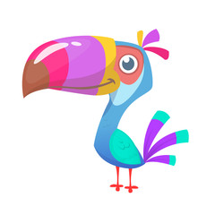 Funny toucan cartoon. Vector bird illustration © drawkman
