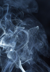 Abstract white smoke on black background