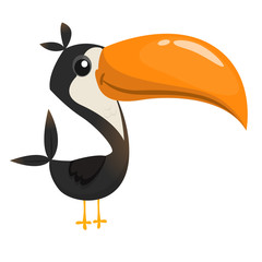 Toucan bird cartoon. Vector illustration of happy tukan isolated © drawkman