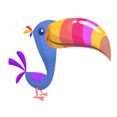 Toucan bird cartoon. Vector illustration of happy tukan isolated © drawkman