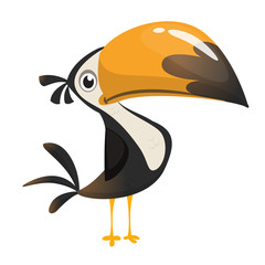 Toucan cartoon. Vector icon of toucan bird. Exotic colorful bird illustration © drawkman