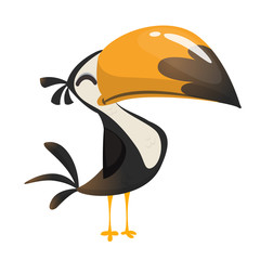 Toucan cartoon. Vector icon of toucan bird. Exotic colorful bird illustration © drawkman