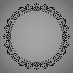 Decorative frame Elegant vector element for design in Eastern style, place for text. Floral black border. Lace illustration for invitations and greeting cards