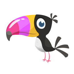 Happy cartoon toucan. Vector illustration © drawkman