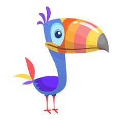 Toucan cartoon. Vector icon of toucan bird. Exotic colorful bird illustration © drawkman